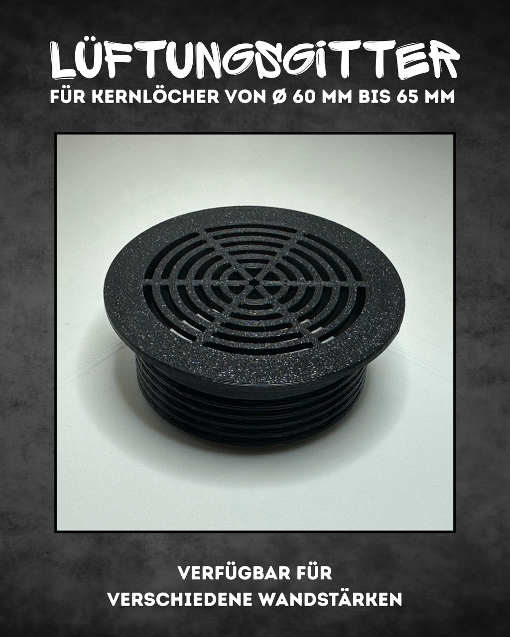 Lüftungsgitter für Wohnmobil, Van & Wohnwagen – Ø60–65 mm, werkzeuglose Montage