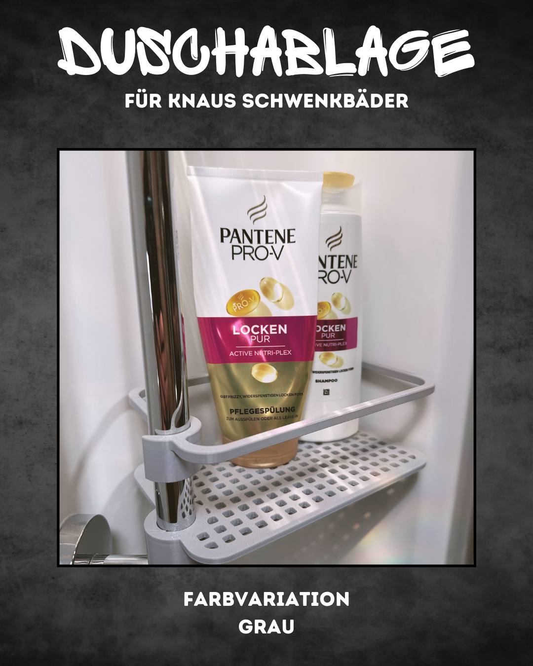 Duschablage für KNAUS Schwenkbad – werkzeuglose Montage