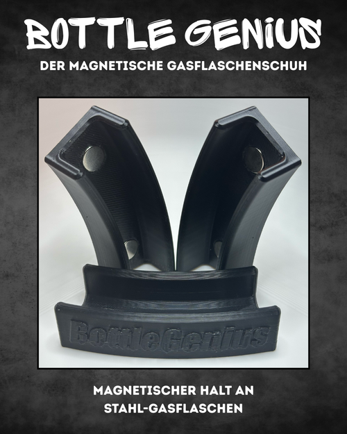 BottleGenius Bodenschutz für Stahl-Gasflaschen – magnetisch, 5 kg & 11 kg