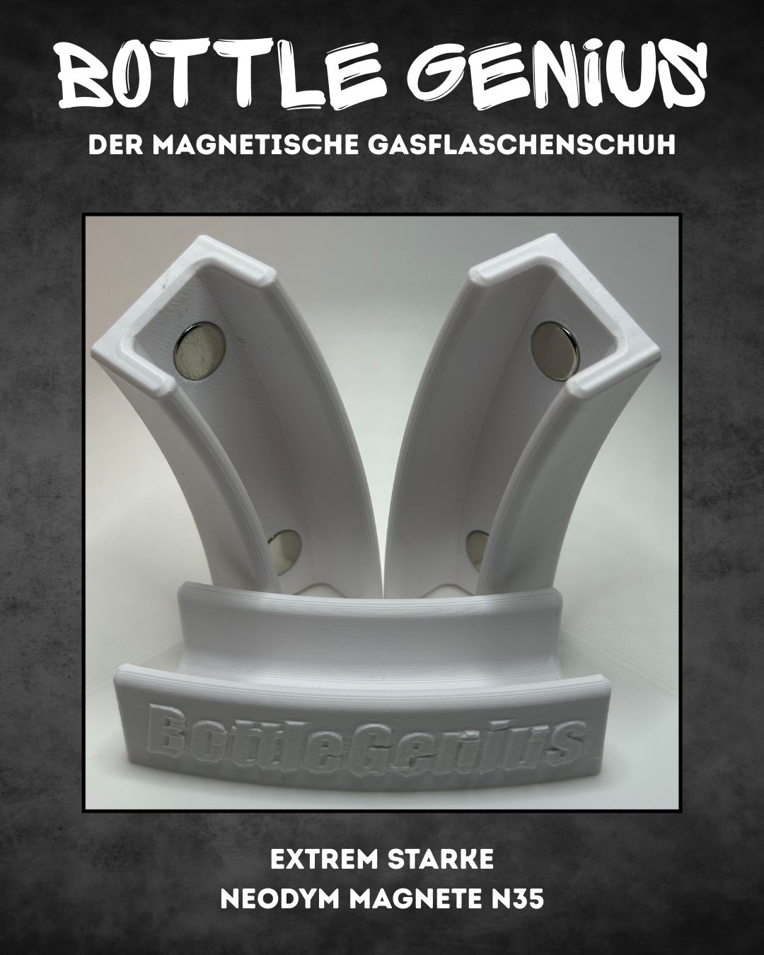BottleGenius Bodenschutz für Stahl-Gasflaschen – magnetisch, 5 kg & 11 kg