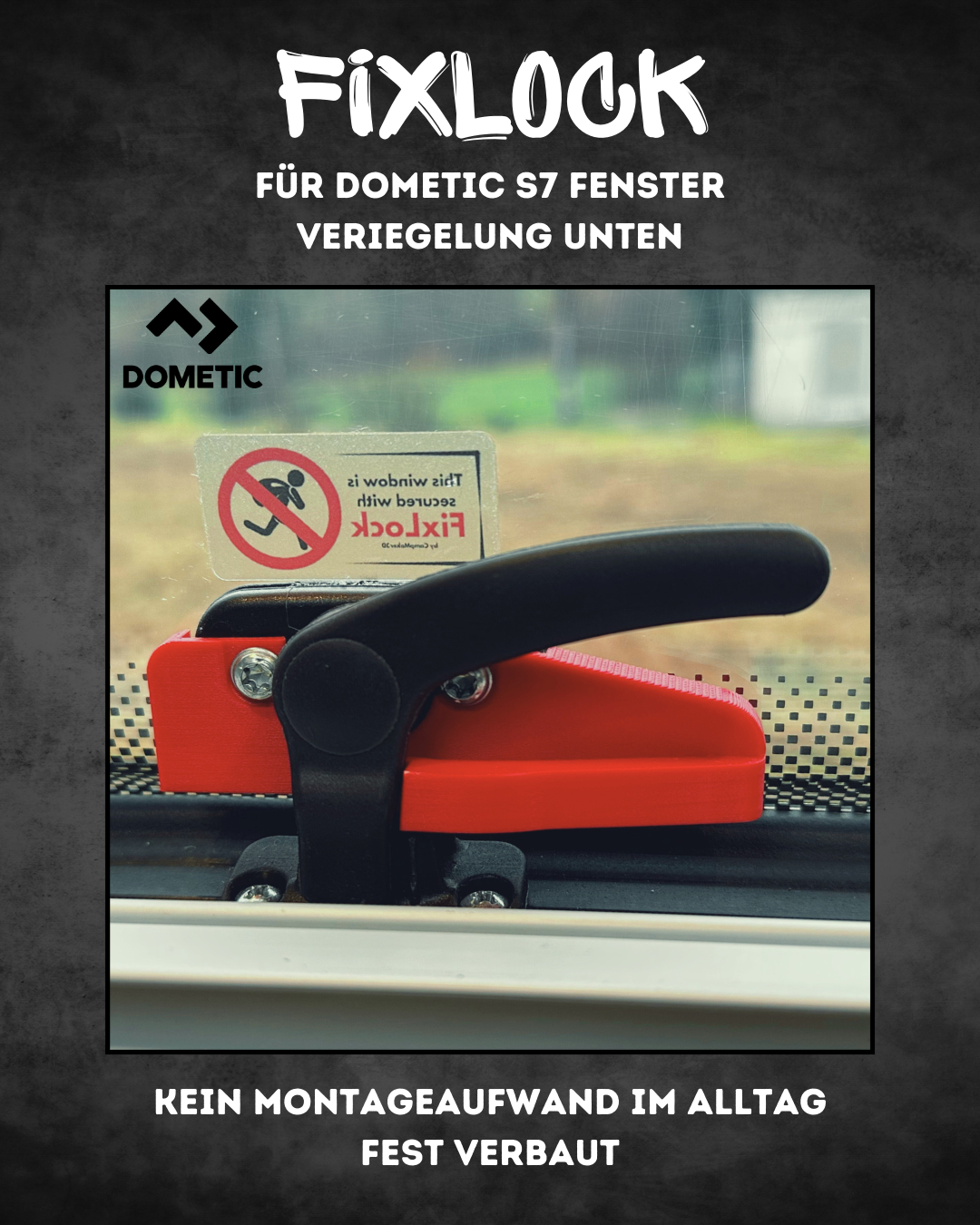 FixLock Fenstersicherung für Dometic S7 - untere Verriegelung