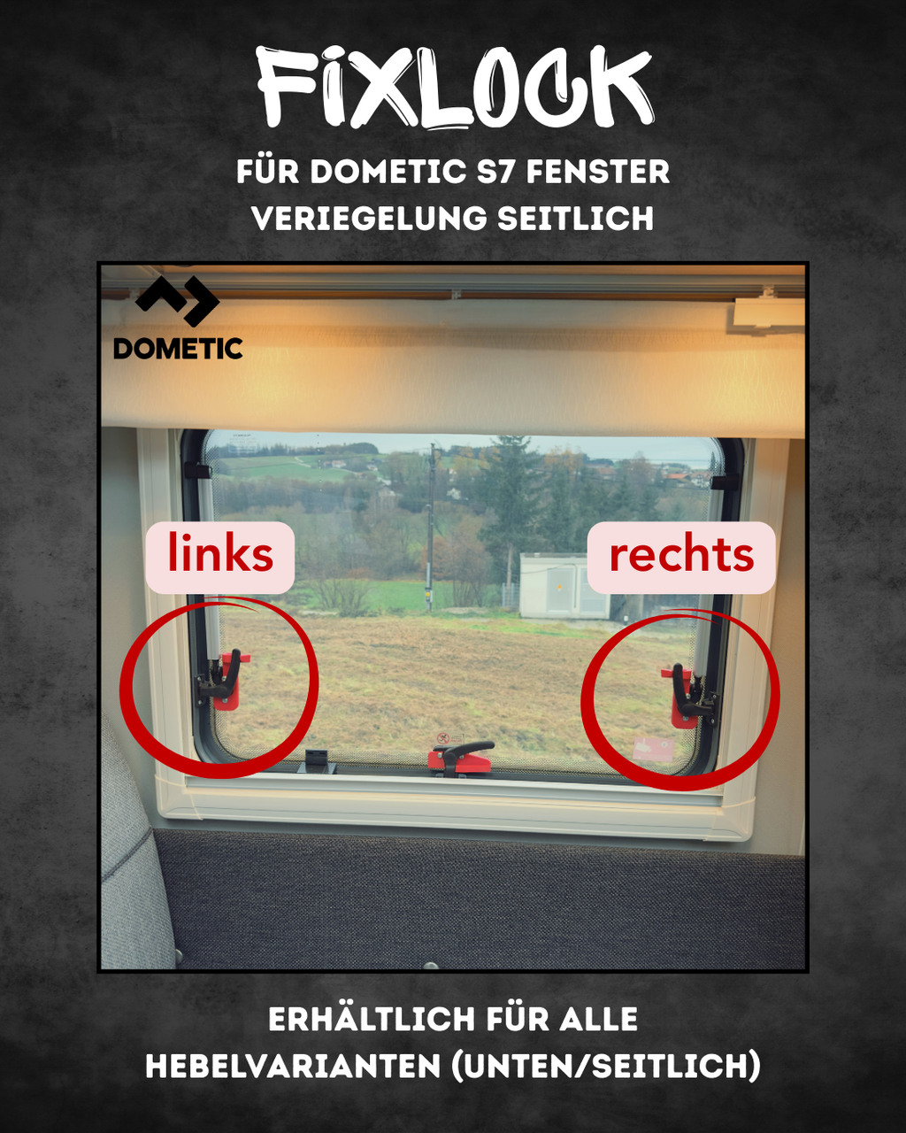 FixLock | Fenstersicherung für Dometic S7 - seitliche Verriegelung
