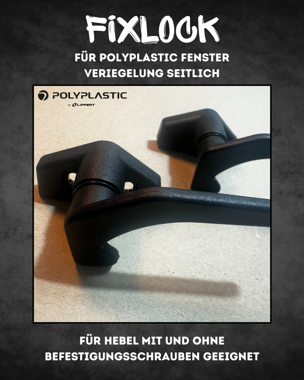 FixLock | Fenstersicherung für Polyplastic ohne Polylock - seitliche Verriegelung