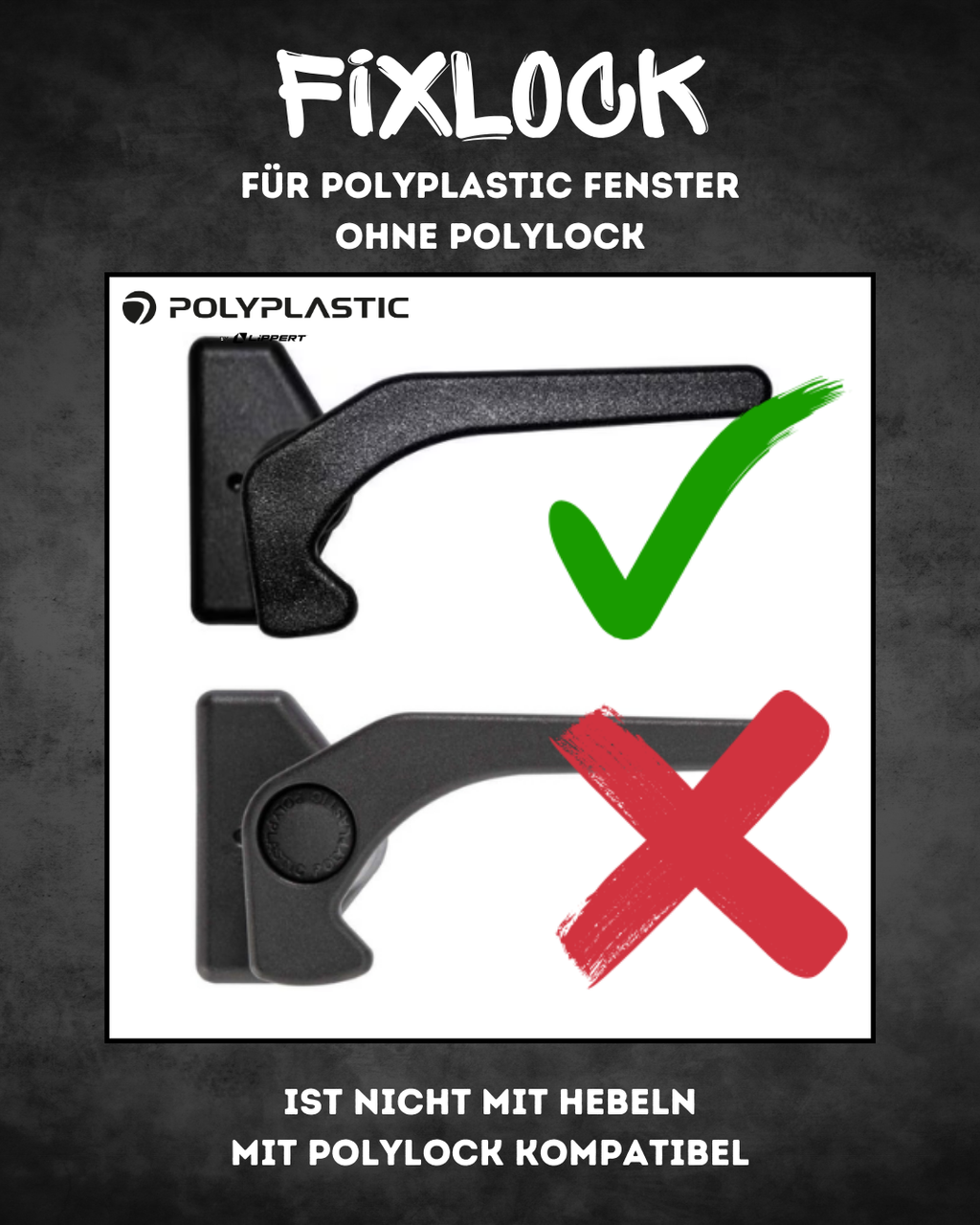 FixLock | Fenstersicherung für Polyplastic ohne Polylock - untere Verriegelung