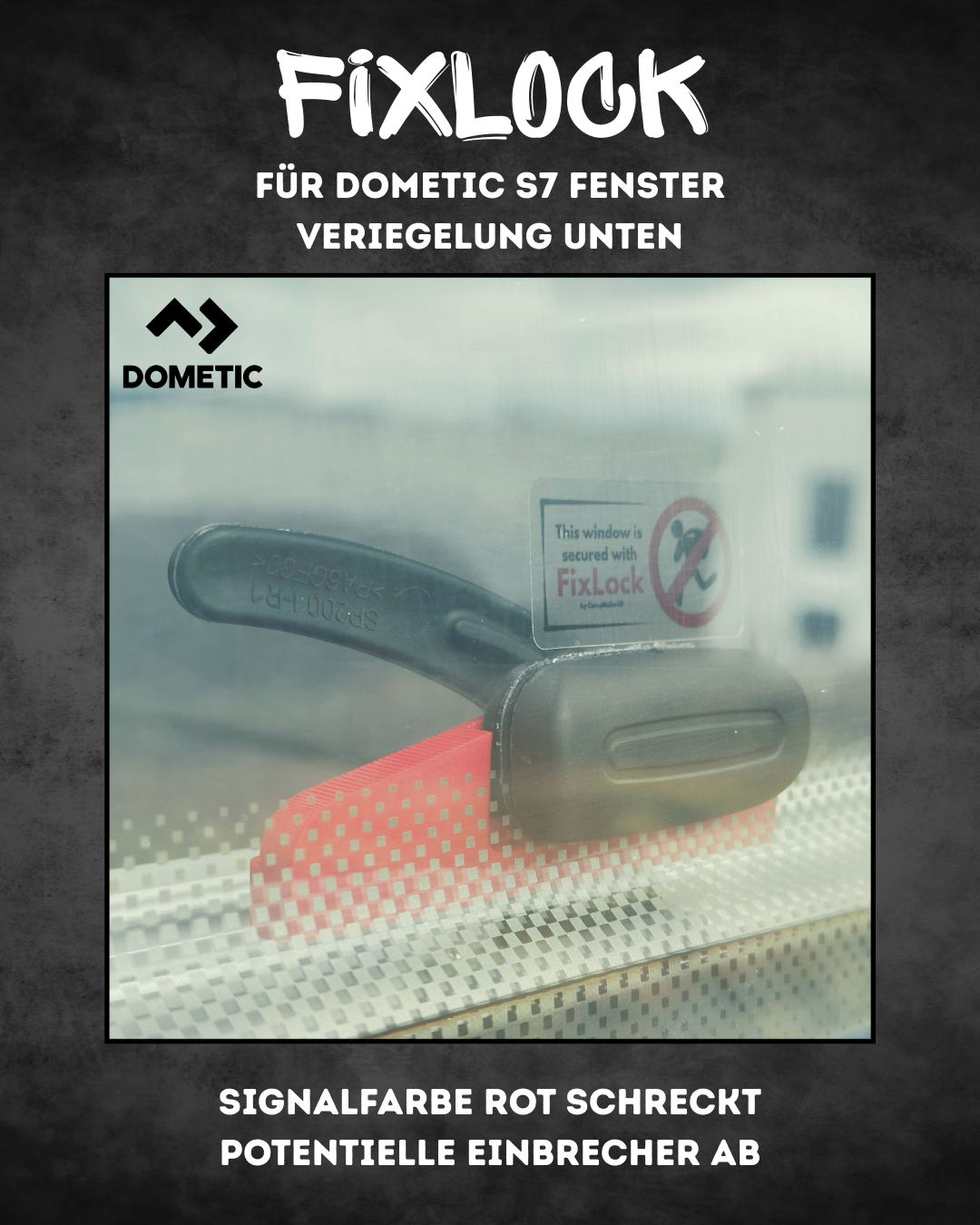 FixLock Fenstersicherung für Dometic S7 - untere Verriegelung