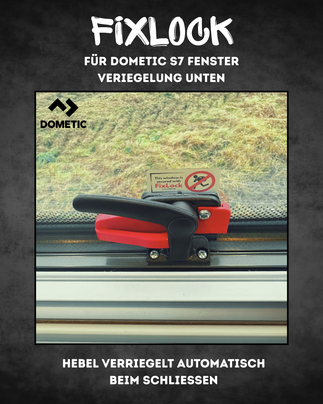 FixLock Fenstersicherung für Dometic S7 - untere Verriegelung