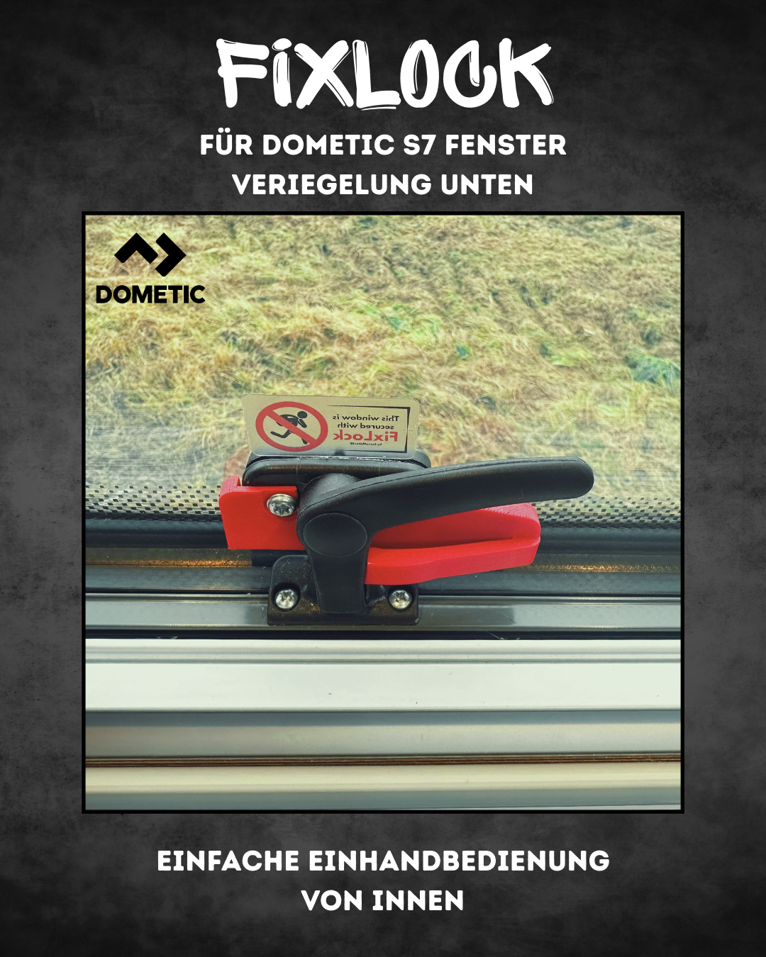 FixLock Fenstersicherung für Dometic S7 - untere Verriegelung