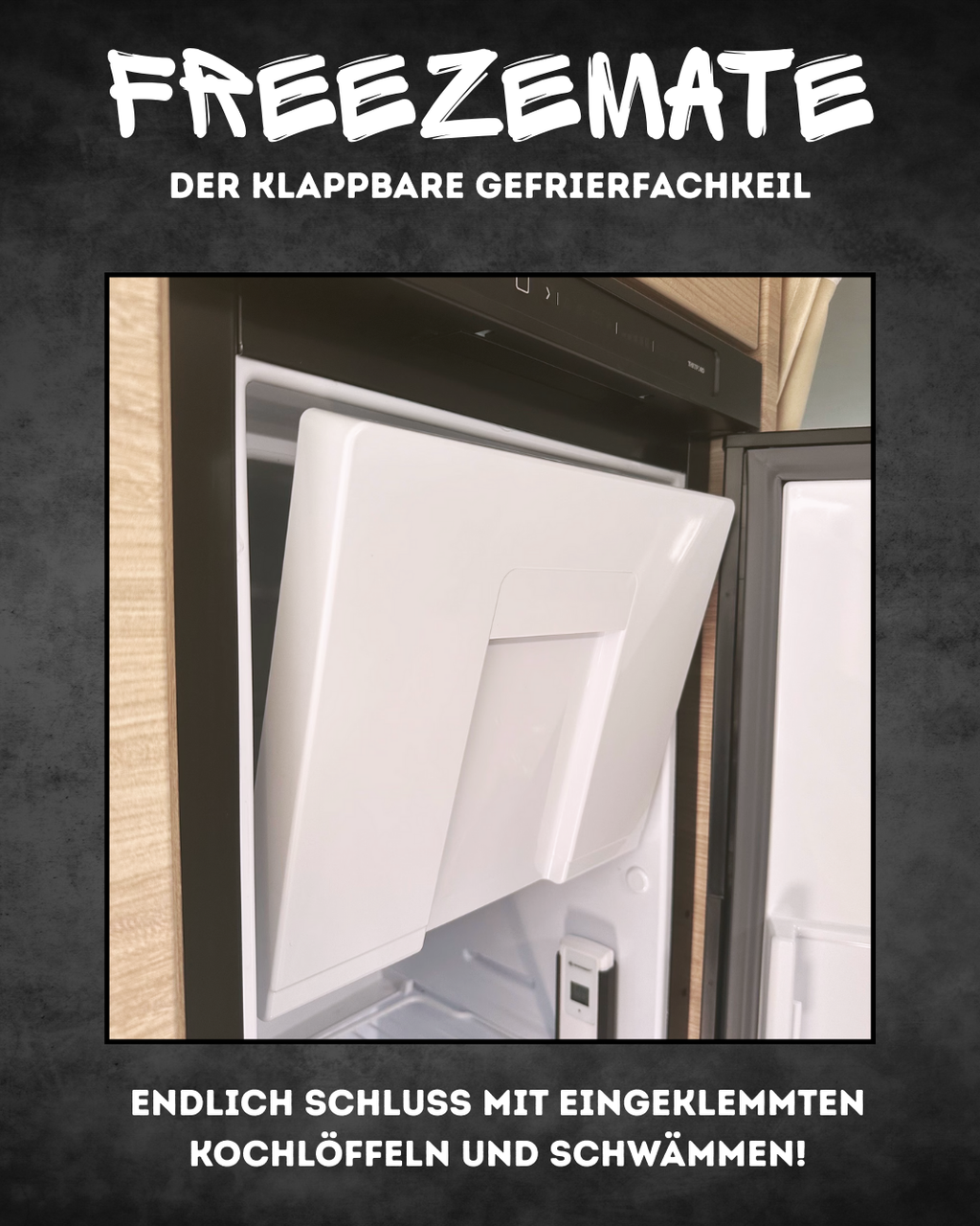 FreezeMate | klappbarer und fest verbauter Gefrierfachkeil für Wohnmobilkühlschränke