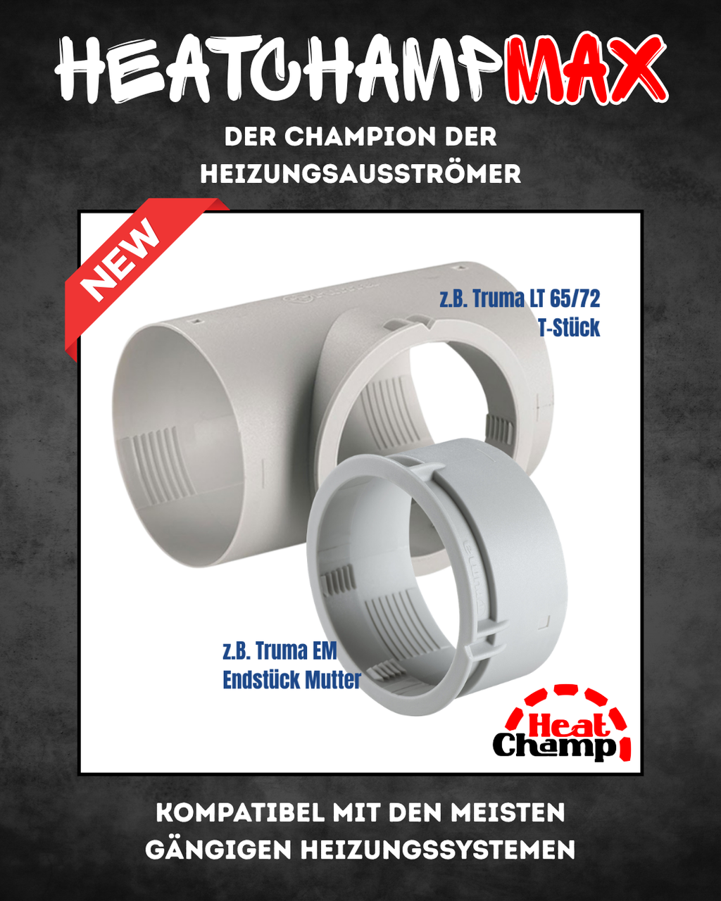 HeatChampMax | Komplettset - Heizungsdüse für Van, Wohnmobil & Wohnwagen