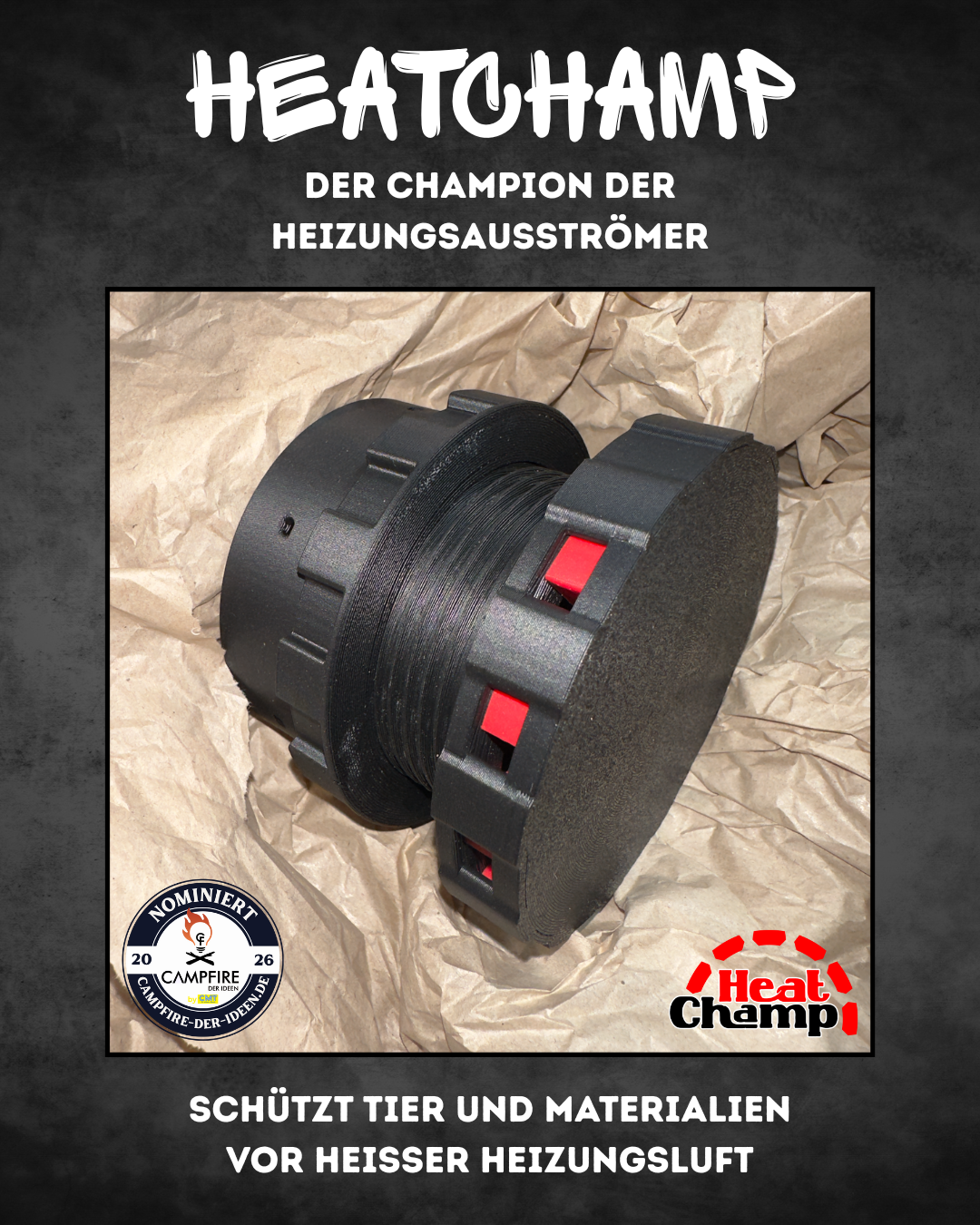 HeatChamp - Komplettset - Heizungsdüse für Van, Wohnmobil & Wohnwagen