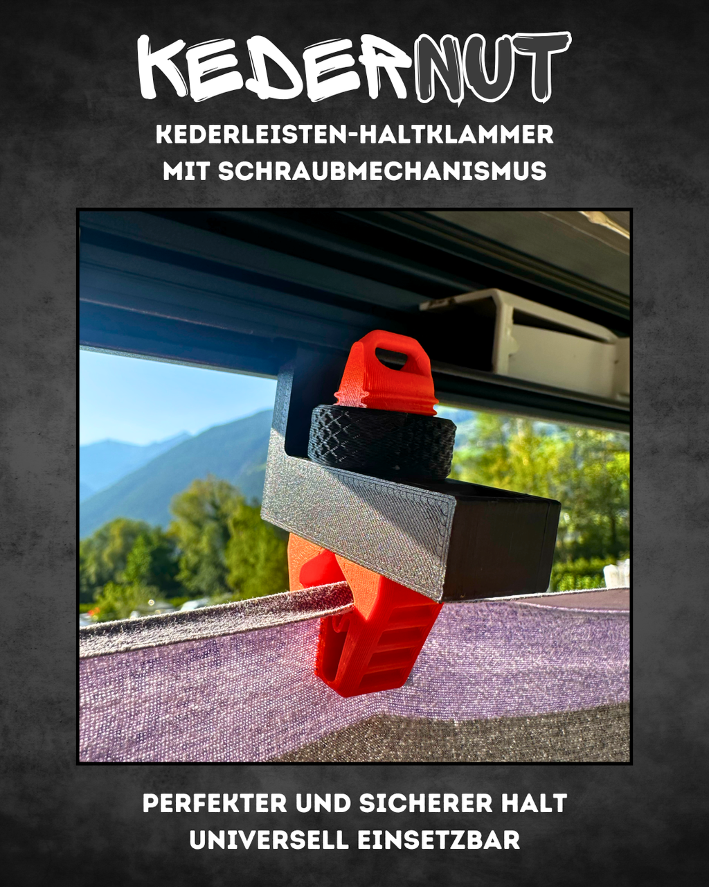 KederNut – Kederleisten-Halteklammer mit Schraubmechanismus (6mm & 7mm)