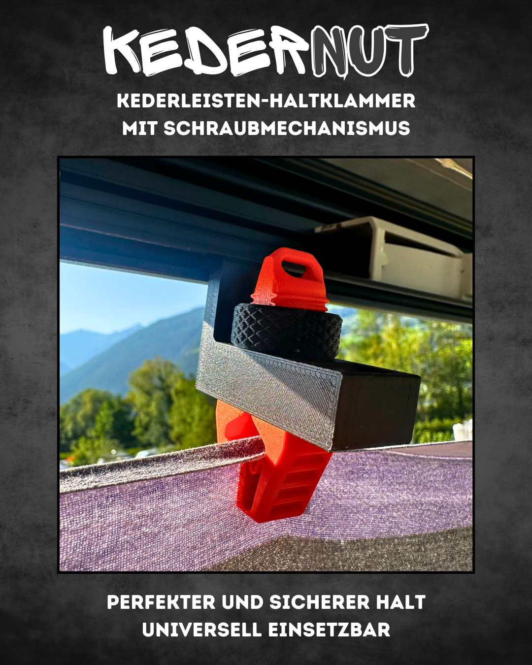 KederNut – Kederleisten-Halteklammer mit Schraubmechanismus (6mm & 7mm)