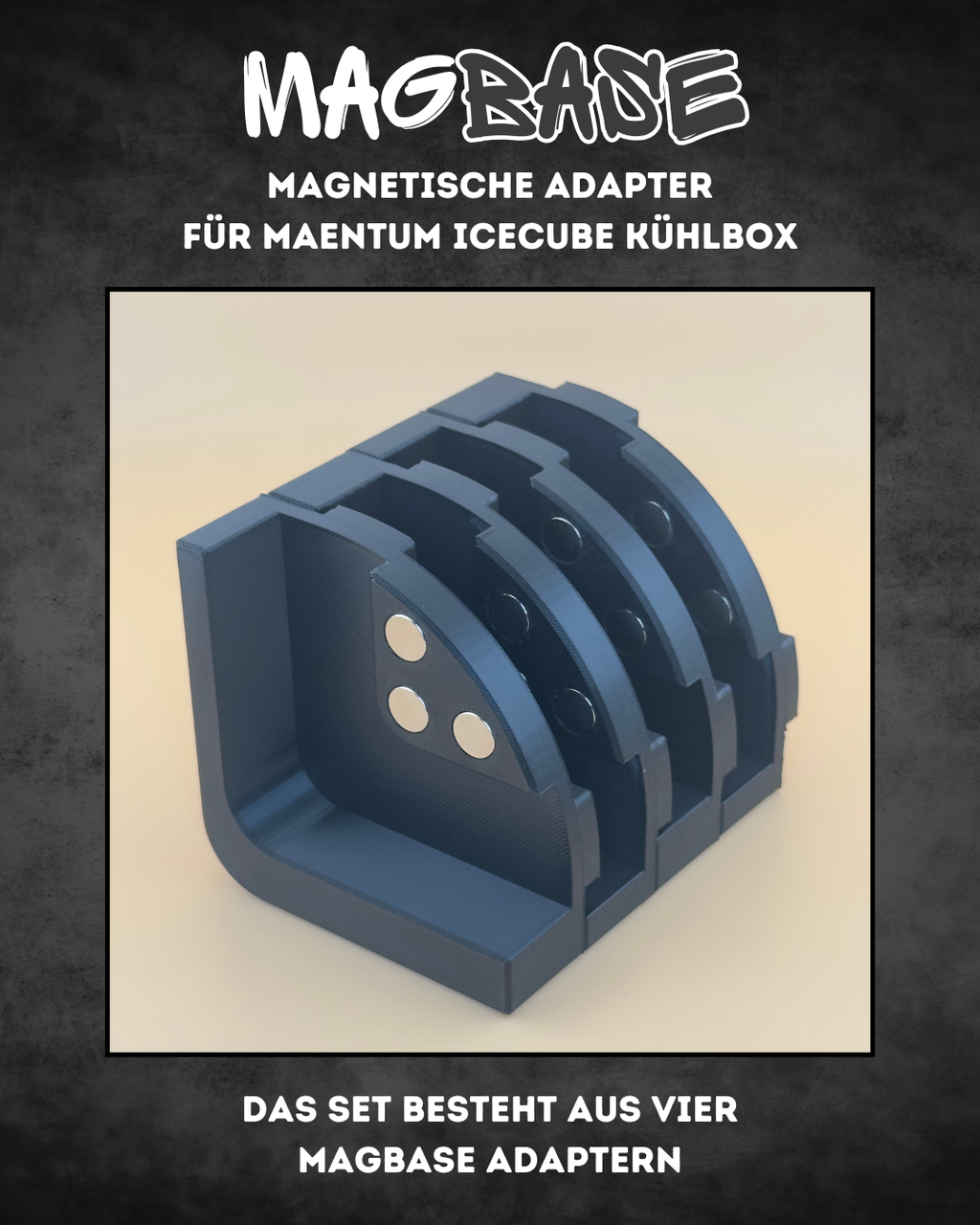 MagBase für MAENTUM IceCube Kühlbox – Magnetische Adapter für sicheren Stand auf Euroboxen