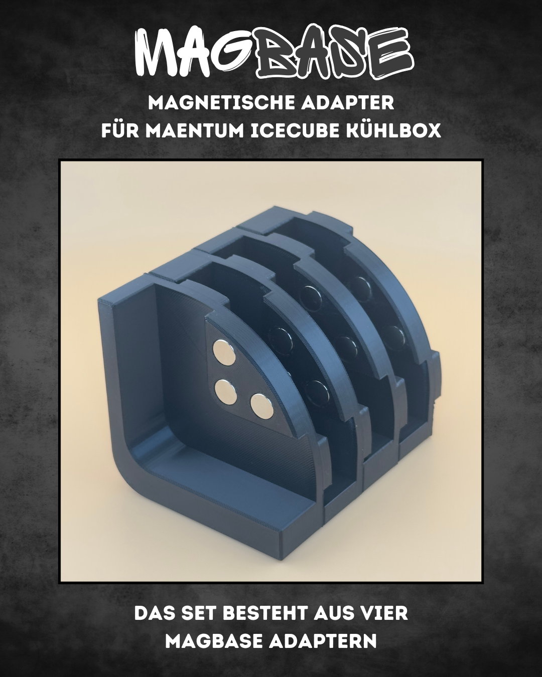 MagBase für MAENTUM IceCube Kühlbox – Magnetische Adapter für sicheren Stand auf Euroboxen