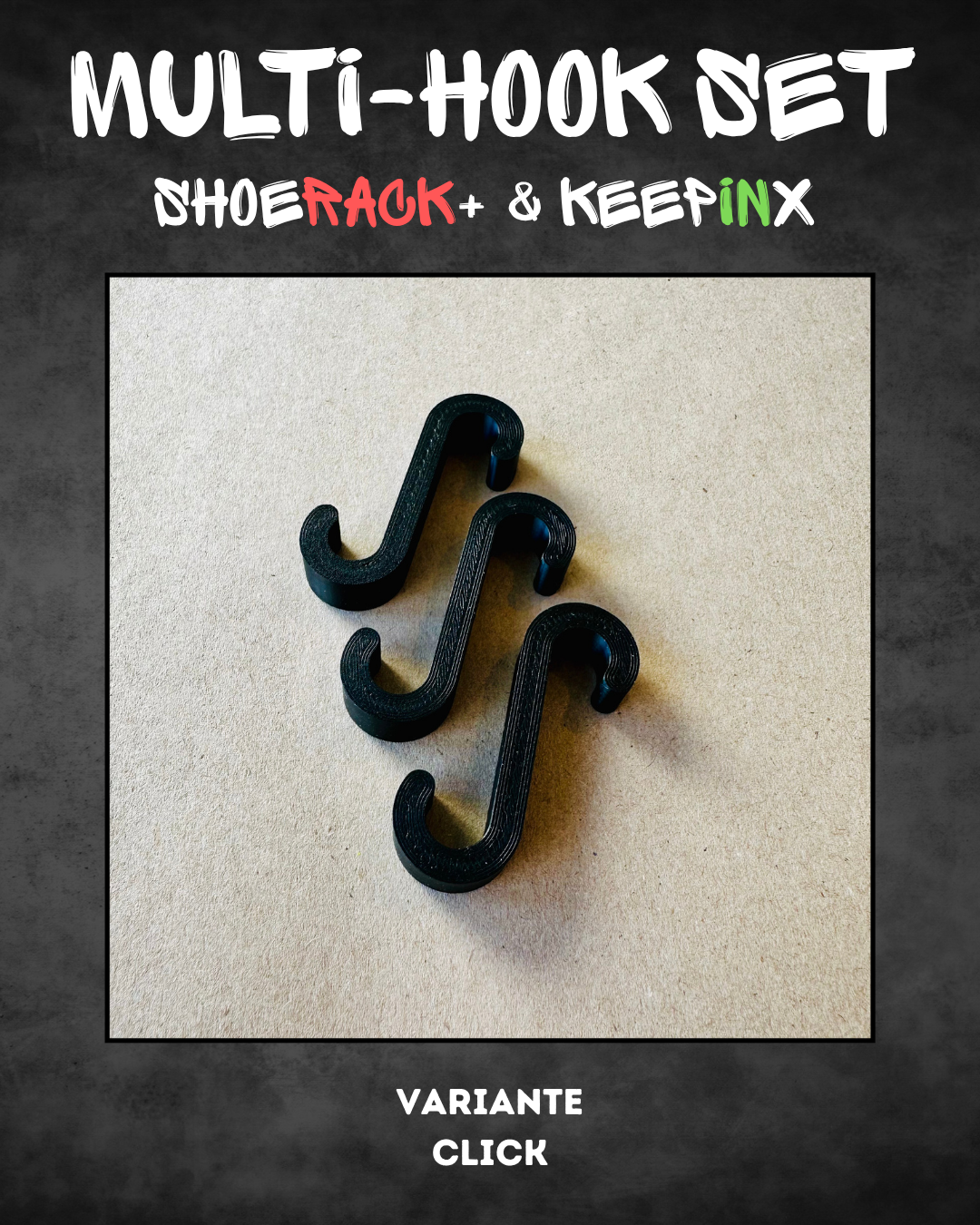 Multi-Hook Set für ShoeRack+ und KeepInX (3er Set)
