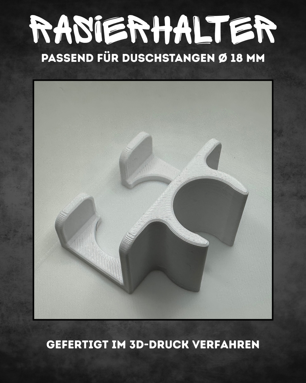 Rasiererhalter für Dusche Ø 18 mm – einfache Klickmontage, ideal für Camper & Wohnmobil