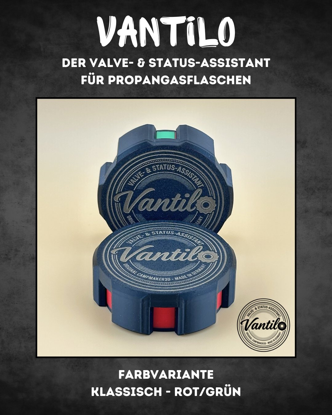 Vantilo Gasflaschenventil-Anzeige für Propangasflaschen | Aufsteckbare Status-Anzeige