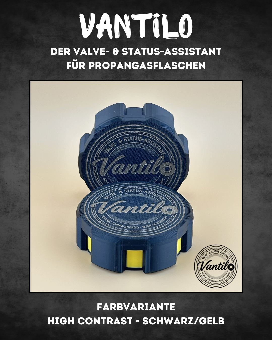 Vantilo Gasflaschenventil-Anzeige für Propangasflaschen | Aufsteckbare Status-Anzeige