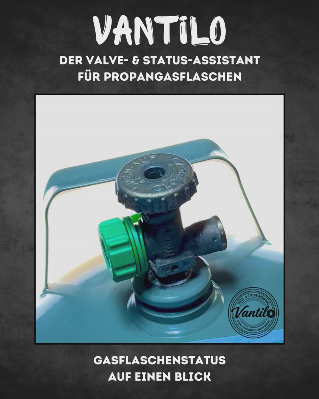 Vantilo Gasflaschenventil-Anzeige für Propangasflaschen | Aufsteckbare Status-Anzeige