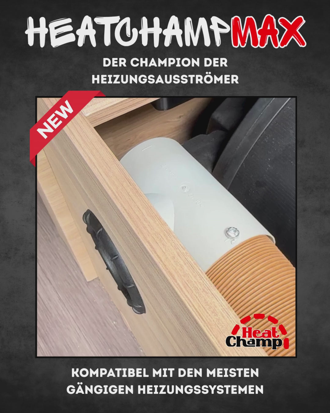 HeatChampMax - Komplettset - Heizungsdüse für Van, Wohnmobil & Wohnwagen