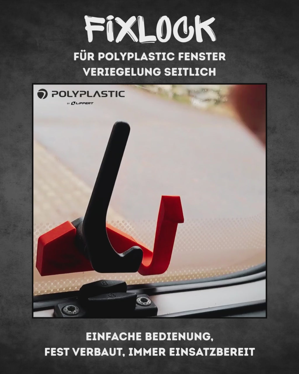 FixLock | Fenstersicherung für Polyplastic ohne Polylock - seitliche Verriegelung