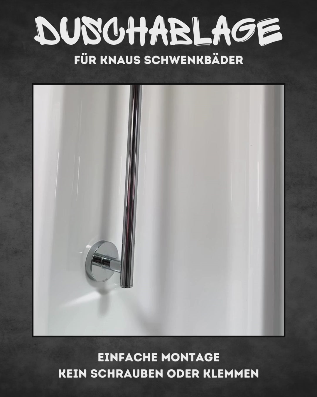 Duschablage für KNAUS Schwenkbad – werkzeuglose Montage