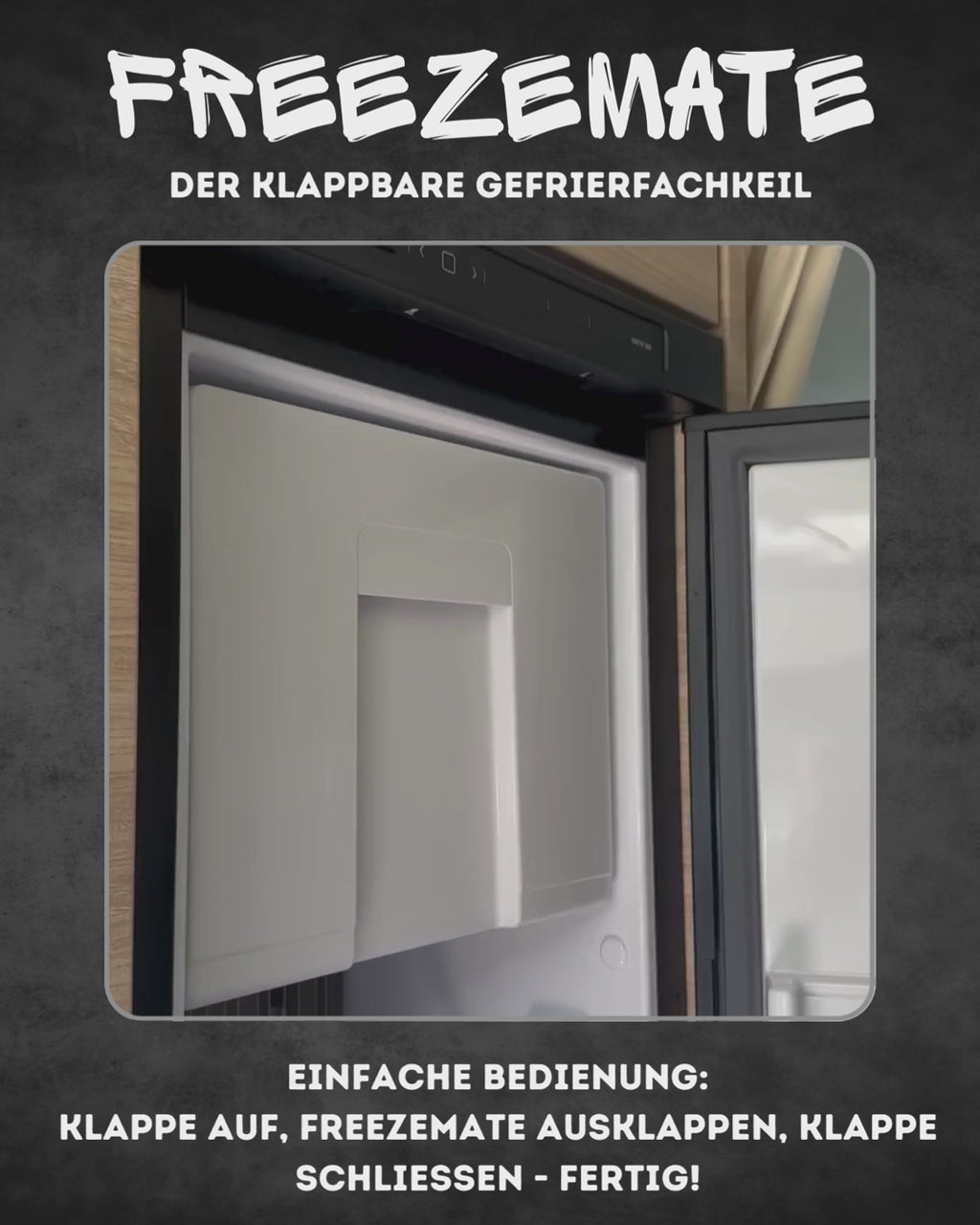 FreezeMate | klappbarer und fest verbauter Gefrierfachkeil für Wohnmobilkühlschränke