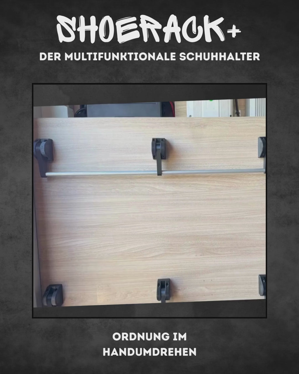 ShoeRack+ | klappbarer, maßgefertigter Schuhhalter für 2 Paar Schuhe, Wohnmobil & Camper