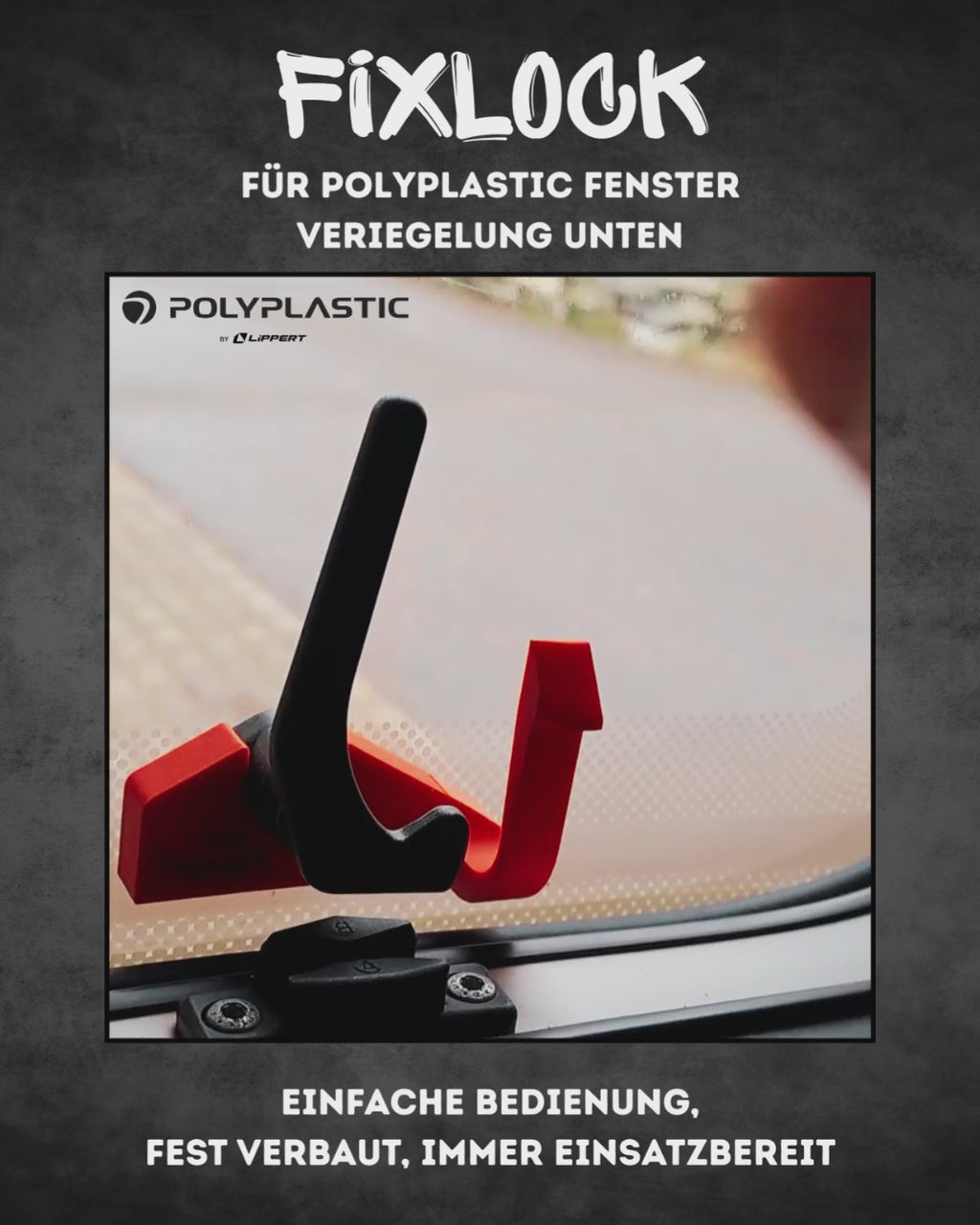 FixLock | Fenstersicherung für Polyplastic ohne Polylock - untere Verriegelung