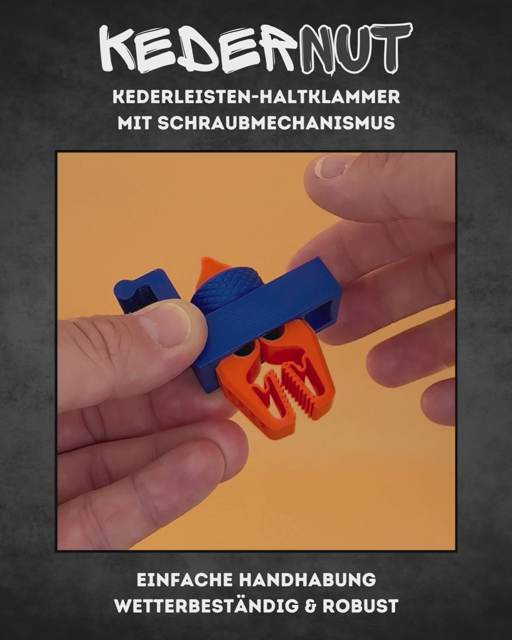 KederNut – Kederleisten-Halteklammer mit Schraubmechanismus (6mm & 7mm)